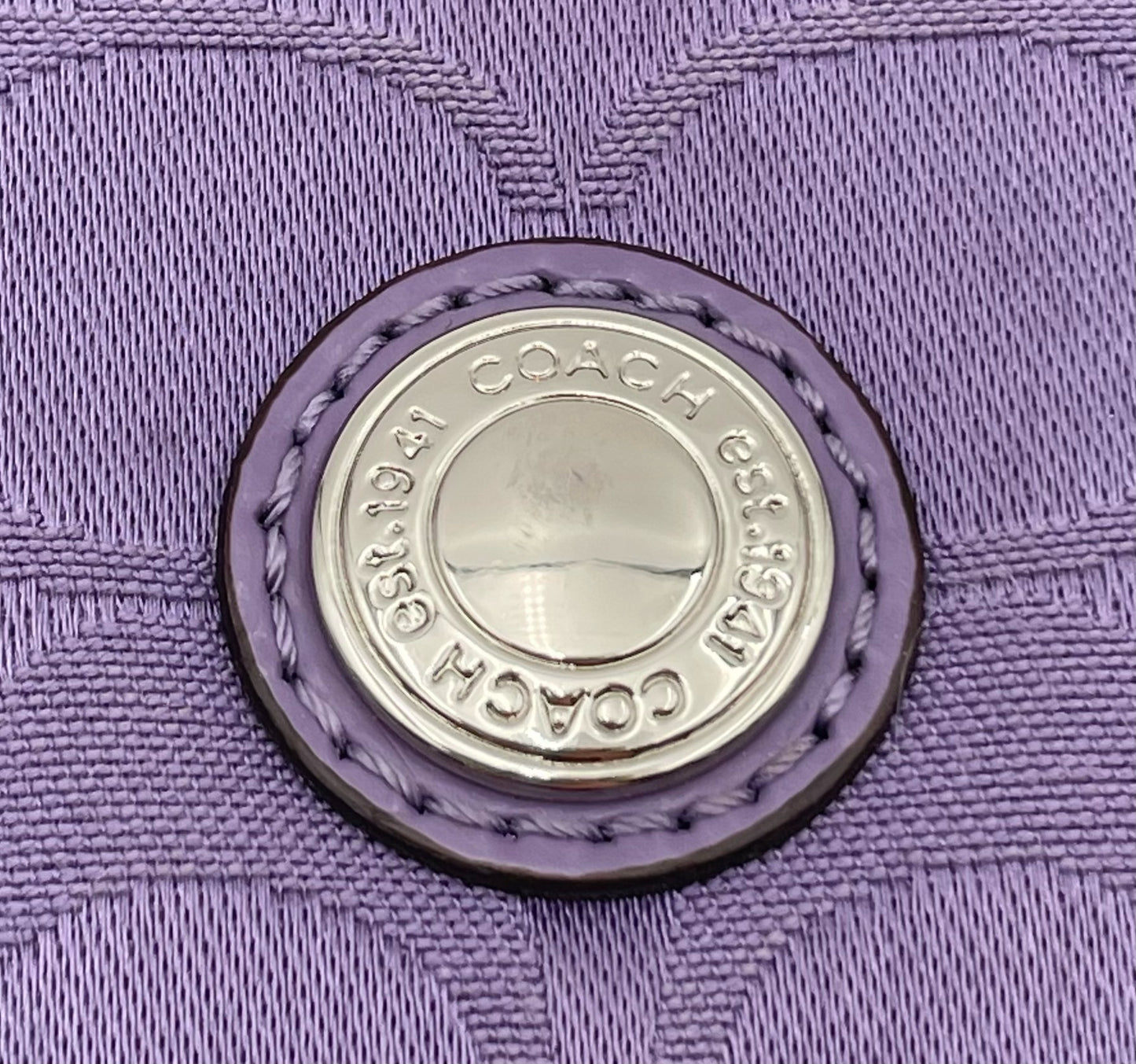 Coach Lavender Monogram Canvas Wristlet