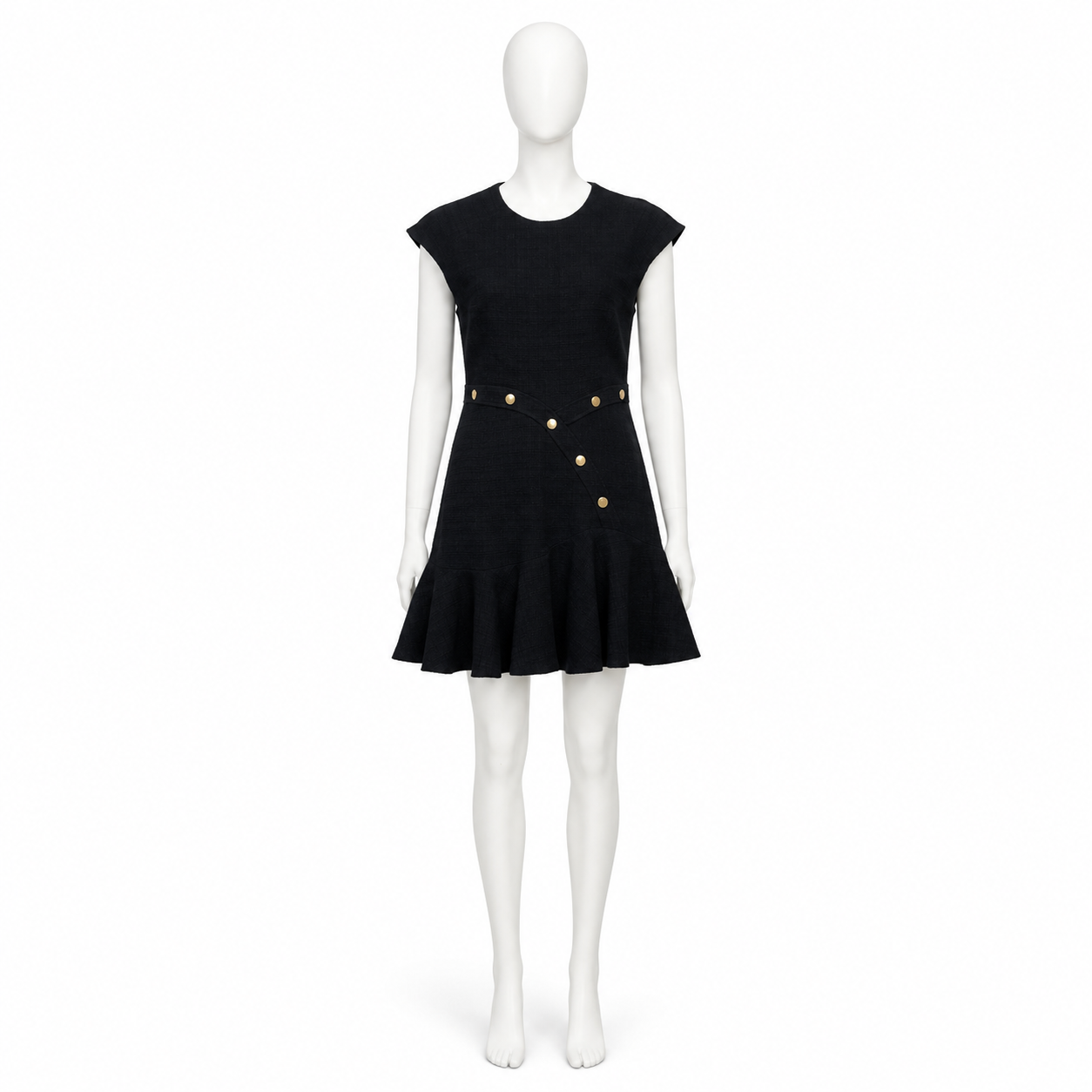 Sandro Black Tweed A Line Dress Size S