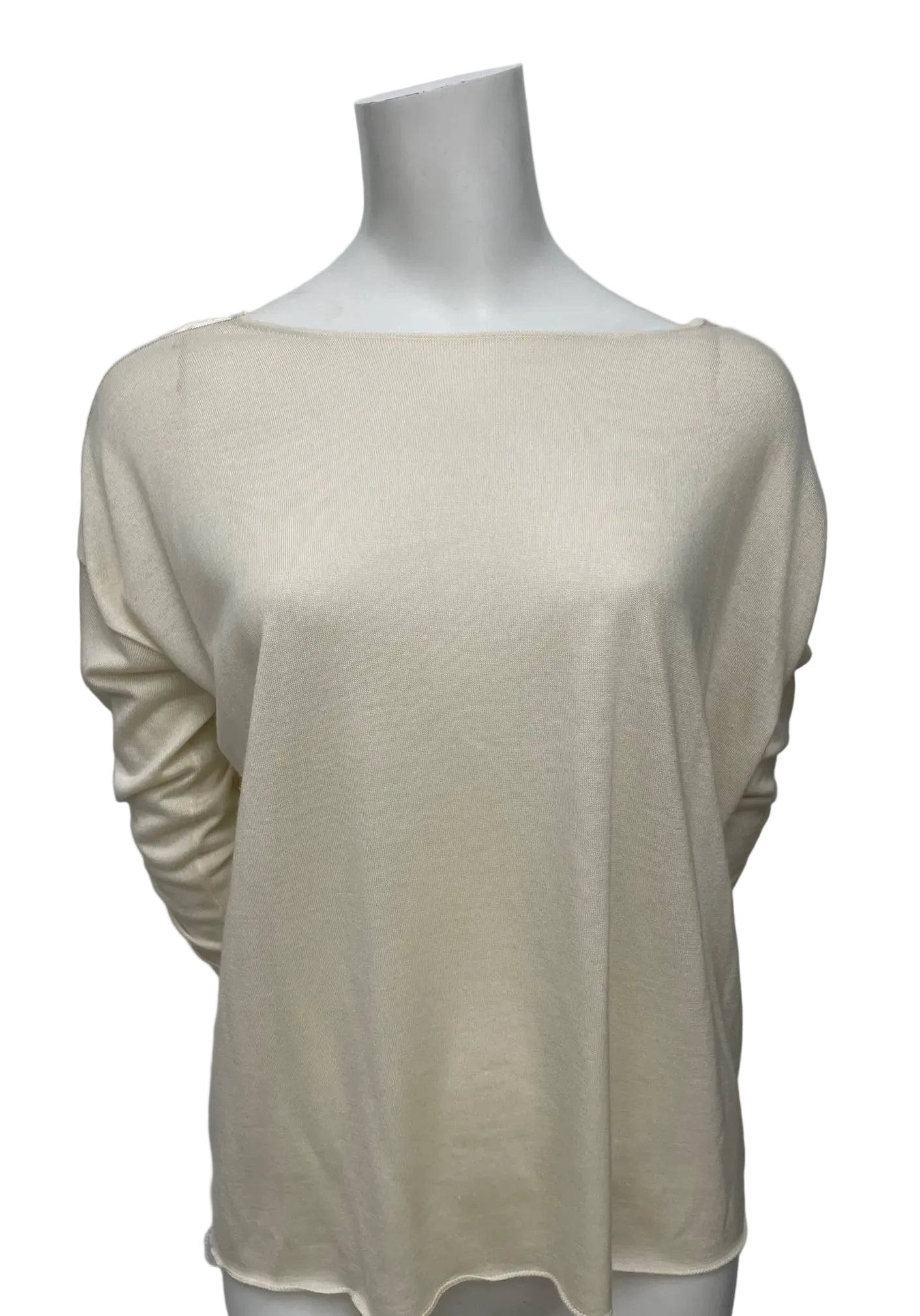 Fabiana Filippi Cream Cashmere Ruched Blouse Size XS
