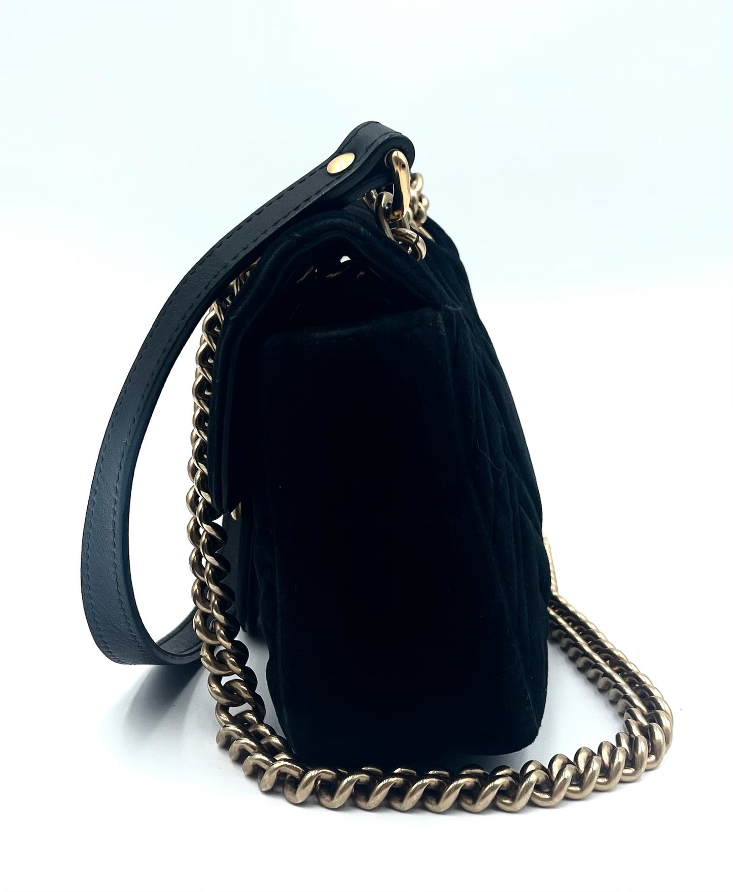 Gucci Marmont Small Black Velvet Bag