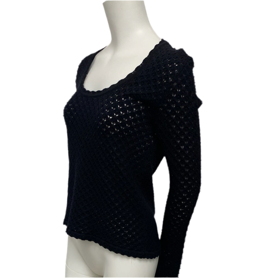 Dolce & Gabanna Black Knit Blouse Fits like M