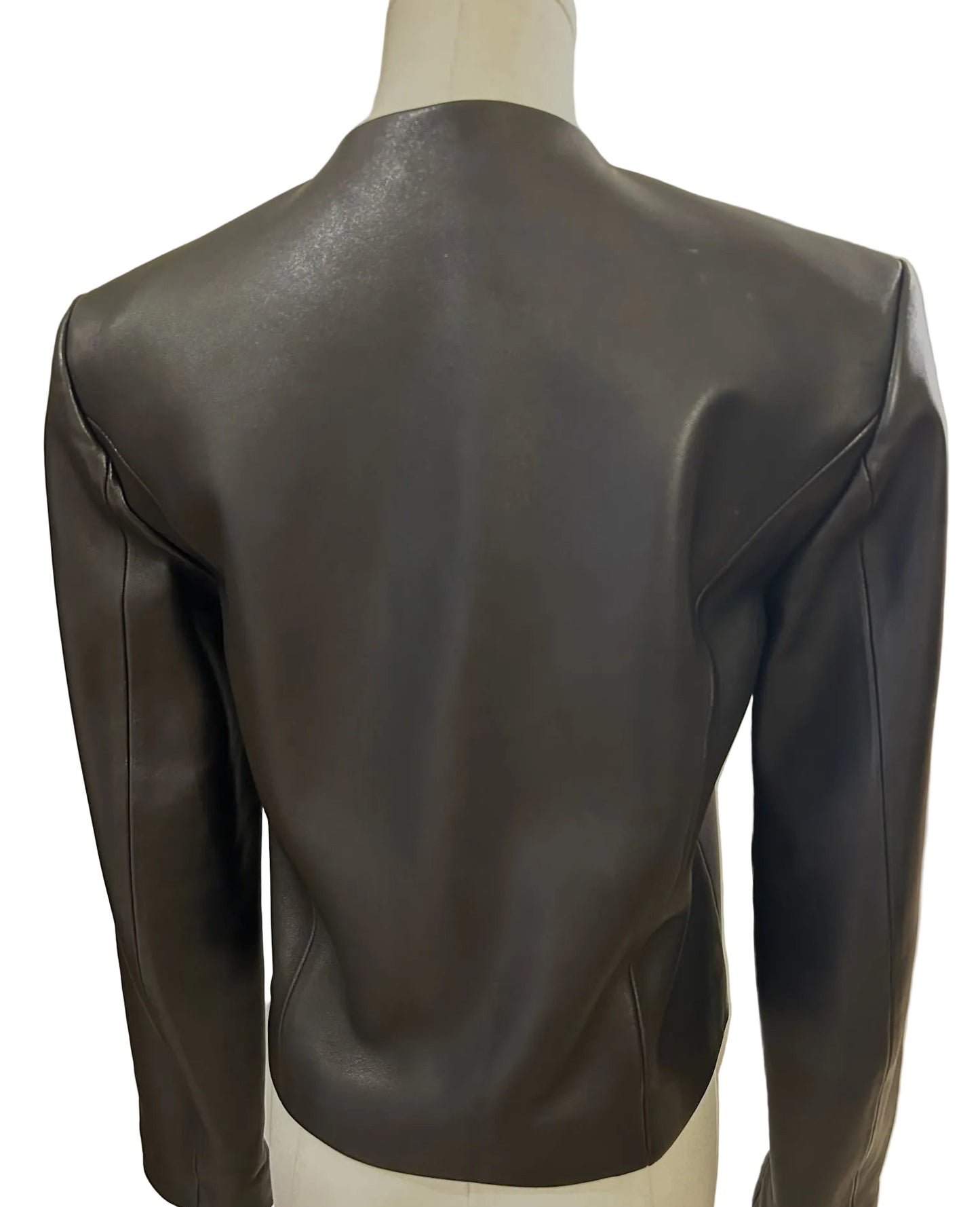 Anine Bing Black Crop Lambskin Leather Jacket Size XS