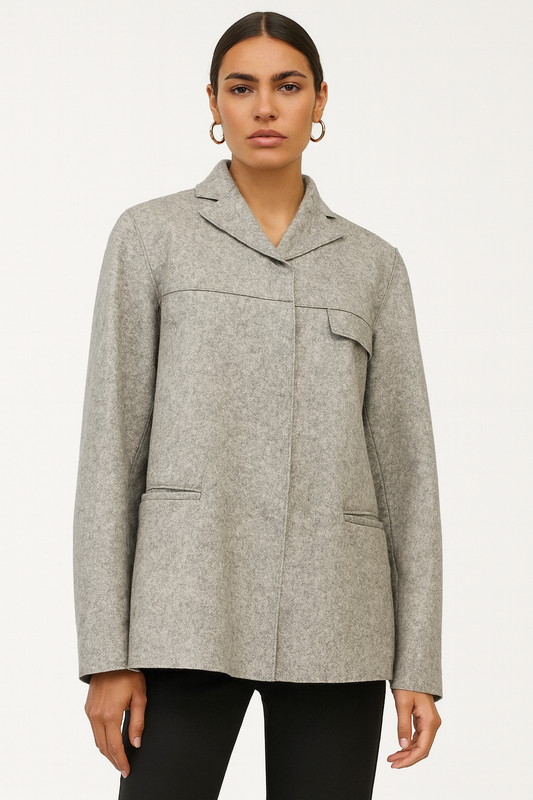 Philosophy Di Alberta Ferretti Grey Wool Shacket Size S