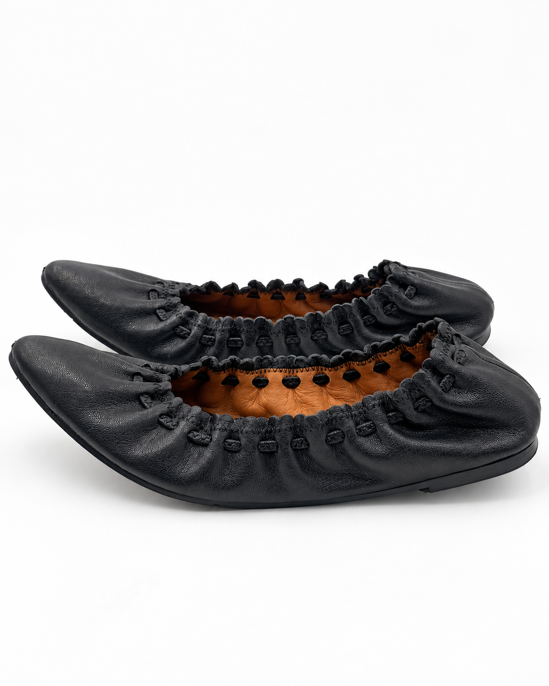 See By Chloe Black Jane Leather Ballet Flats Size 38.5