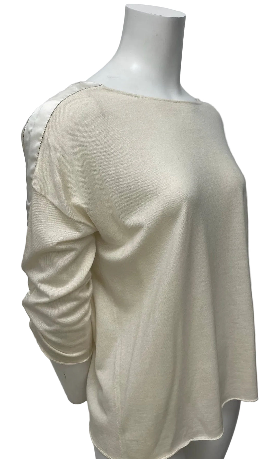 Fabiana Filippi Cream Cashmere Ruched Blouse Size XS