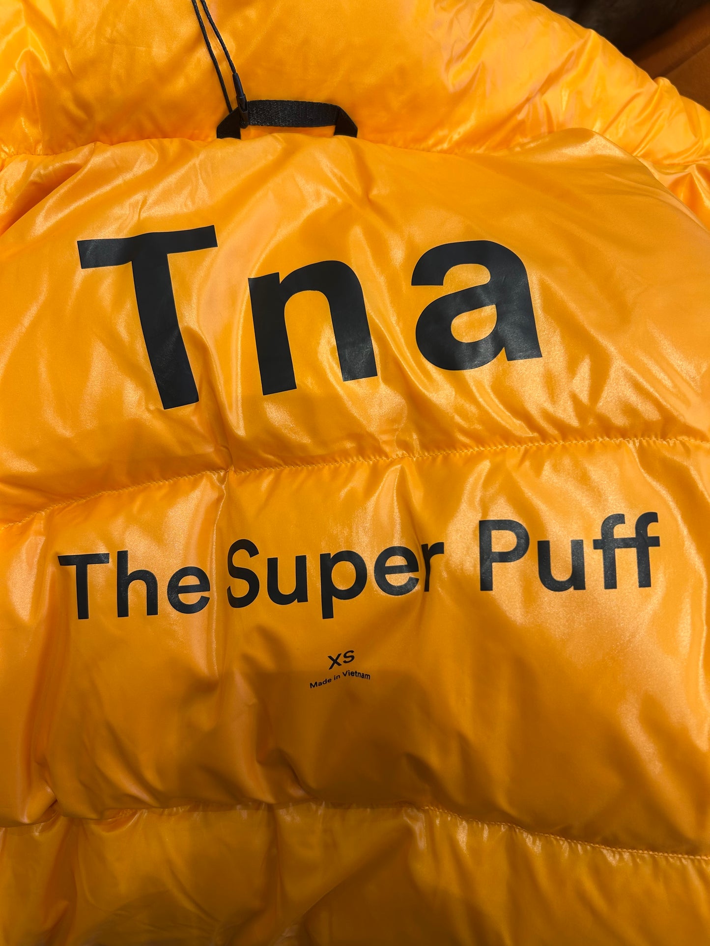 TNA Yellow “The Super Puff” Hi-Gloss Yellow Puffer Jacket Size XS