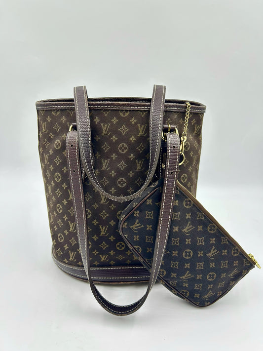 Vintage Louis Vuitton Mini Lin Bucket Bag With Pochette