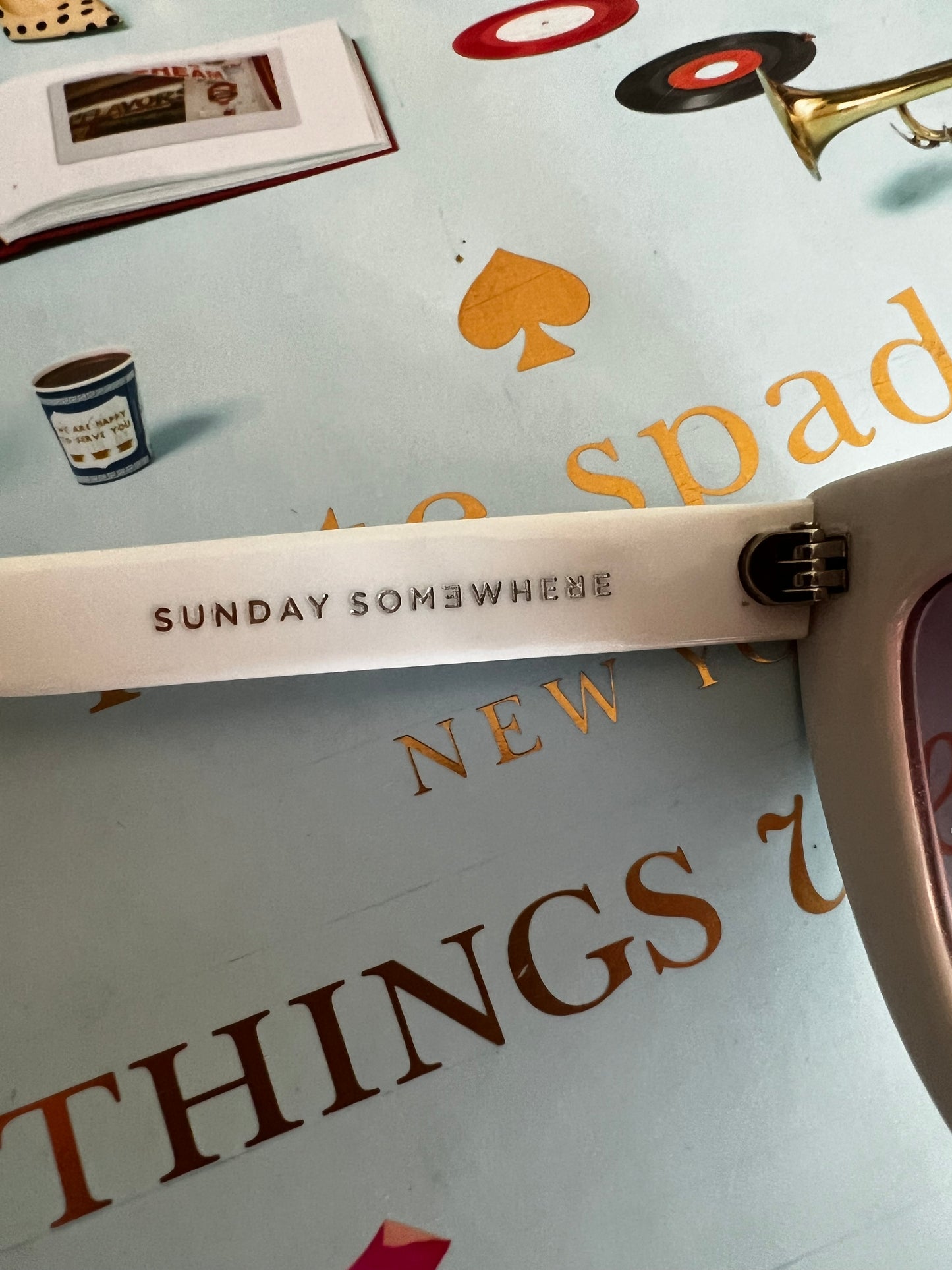 Sunday Somewhere White “Laura” Cateye Sunglasses