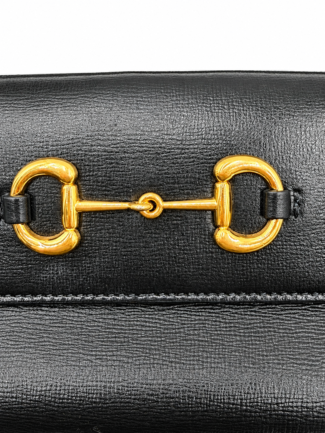 Gucci Black Leather Crossbody Horsebit Bag