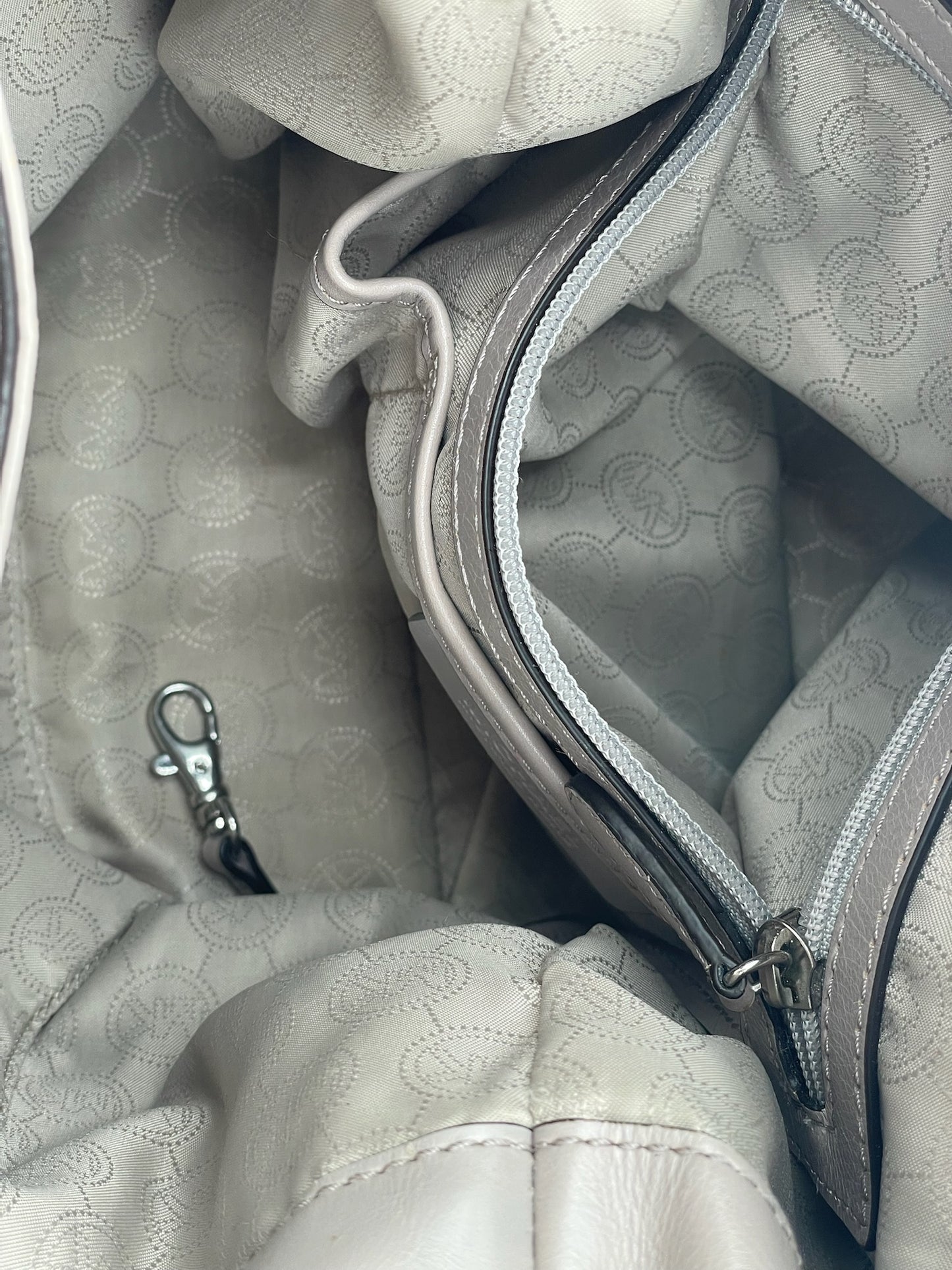 Michael Kors Devon Grey Leather Convertible Shoulder Bag