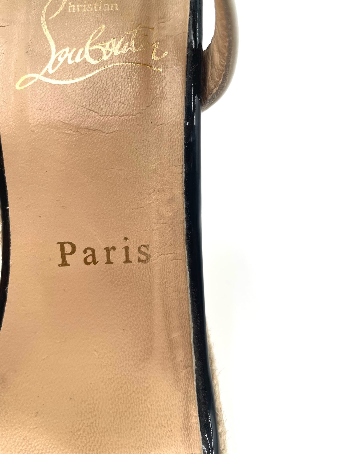 Christian Louboutin Leopard Print Wedge Espadrille Sandals Size 38