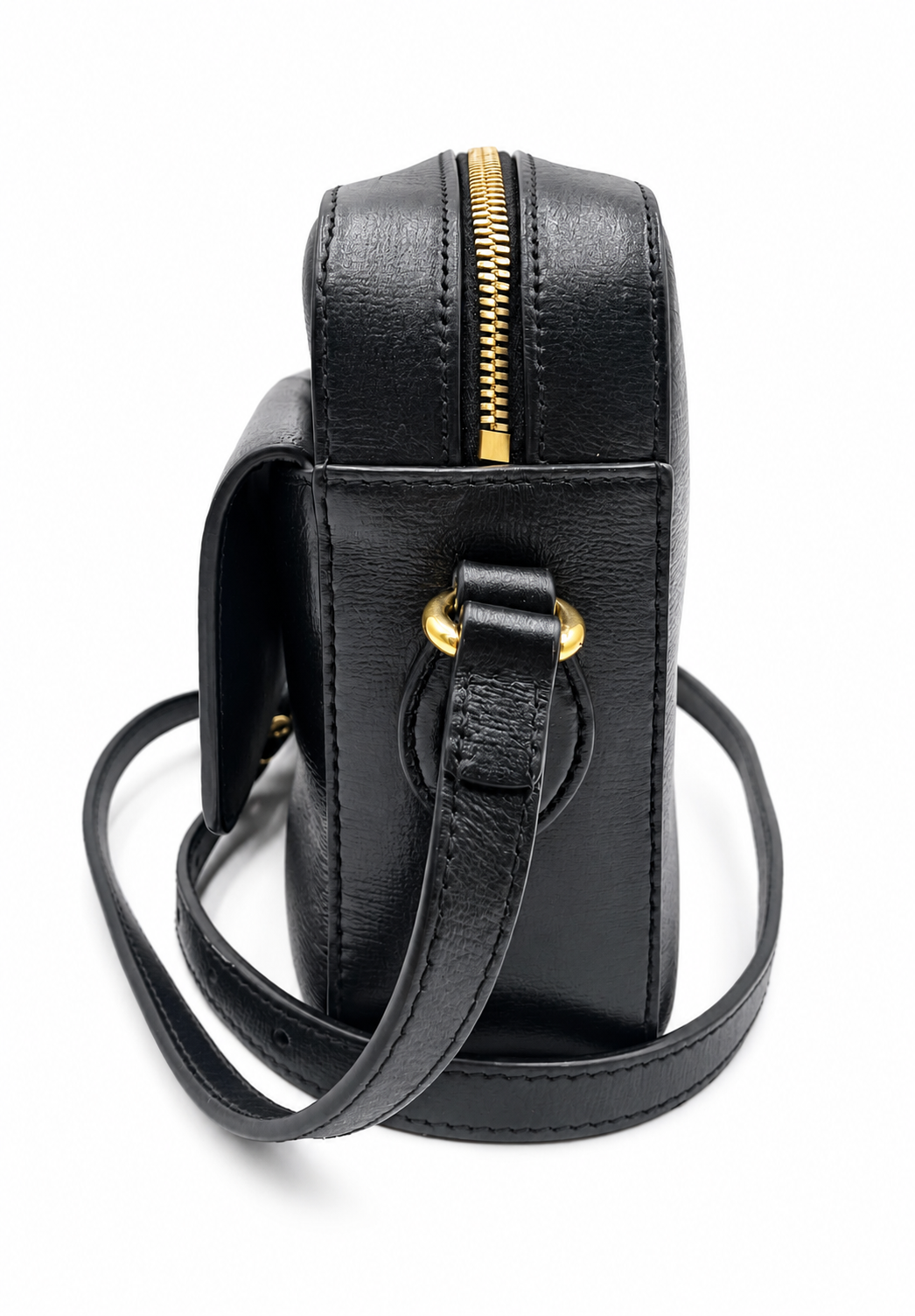 Gucci Black Leather Crossbody Horsebit Bag