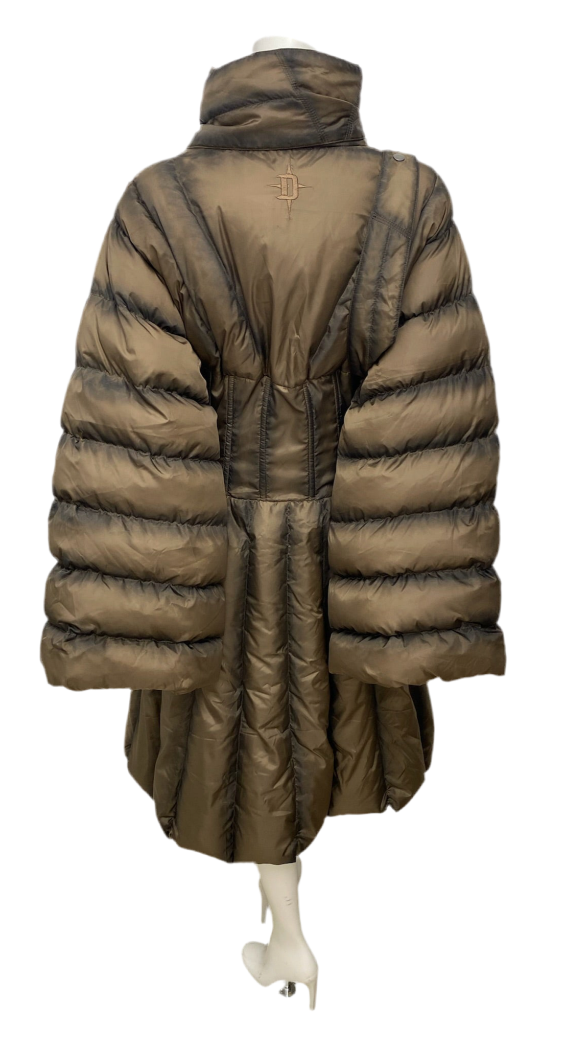 Barker Wave Brown Puffer Corset Jacket With Scarf Size L