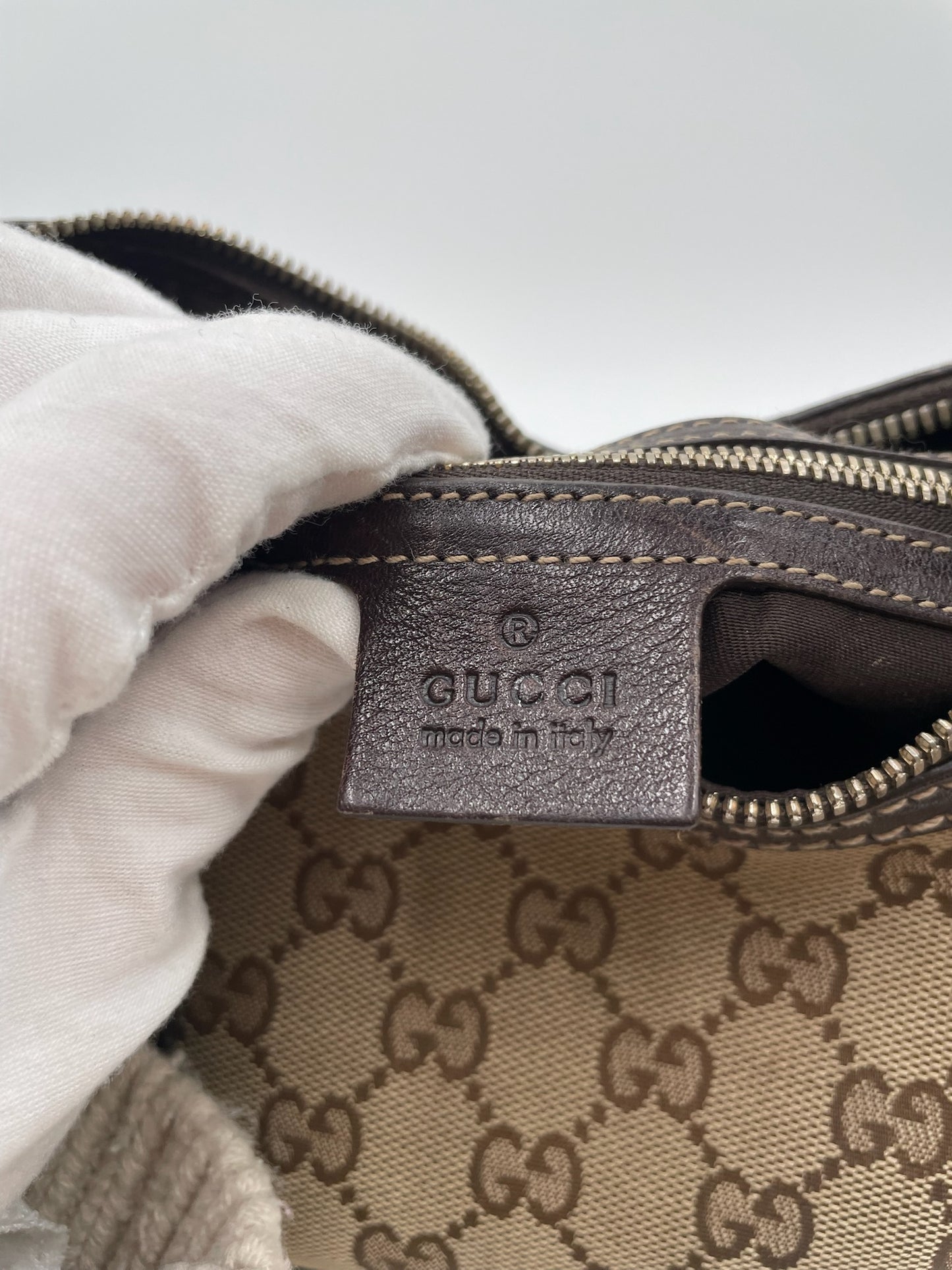 Gucci GG Canvas Biege & Brown Interlocking G Shoulder Hobo Bag