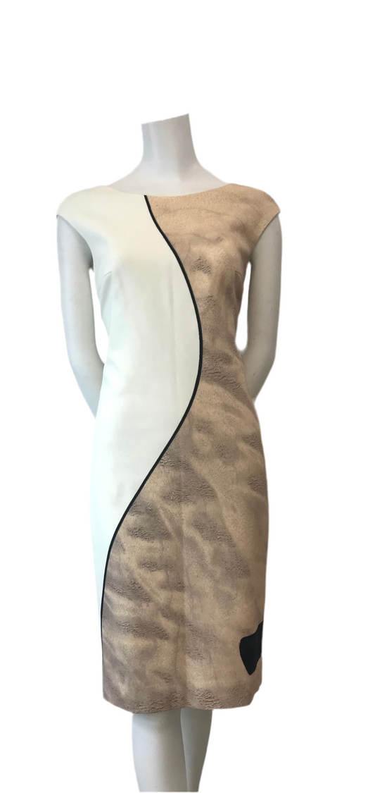 Akris Colorblock Pattern Knee Length Dress Size 8