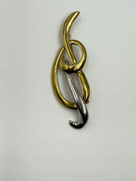 Vintage Two Tone Knotted Brooch