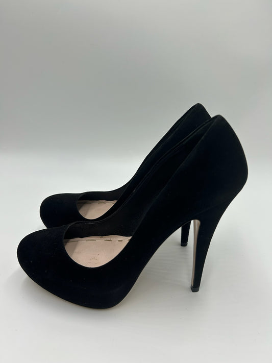 Miu Miu Black Suede Platform Pumps Size 36.5