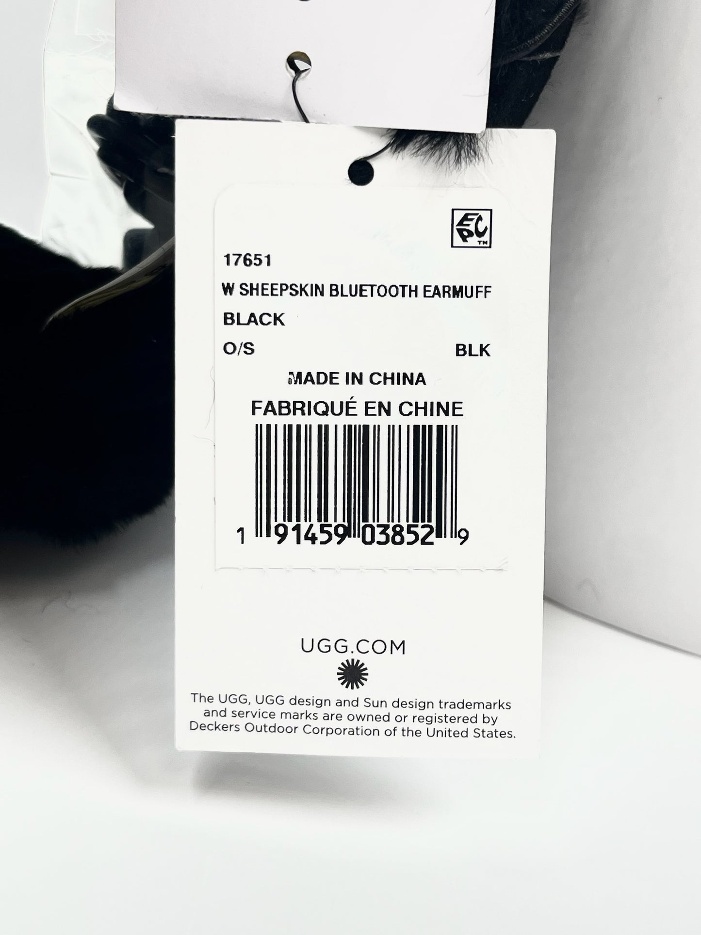 Brand New Ugg Black Sheepskim Bluetooth Earmuff