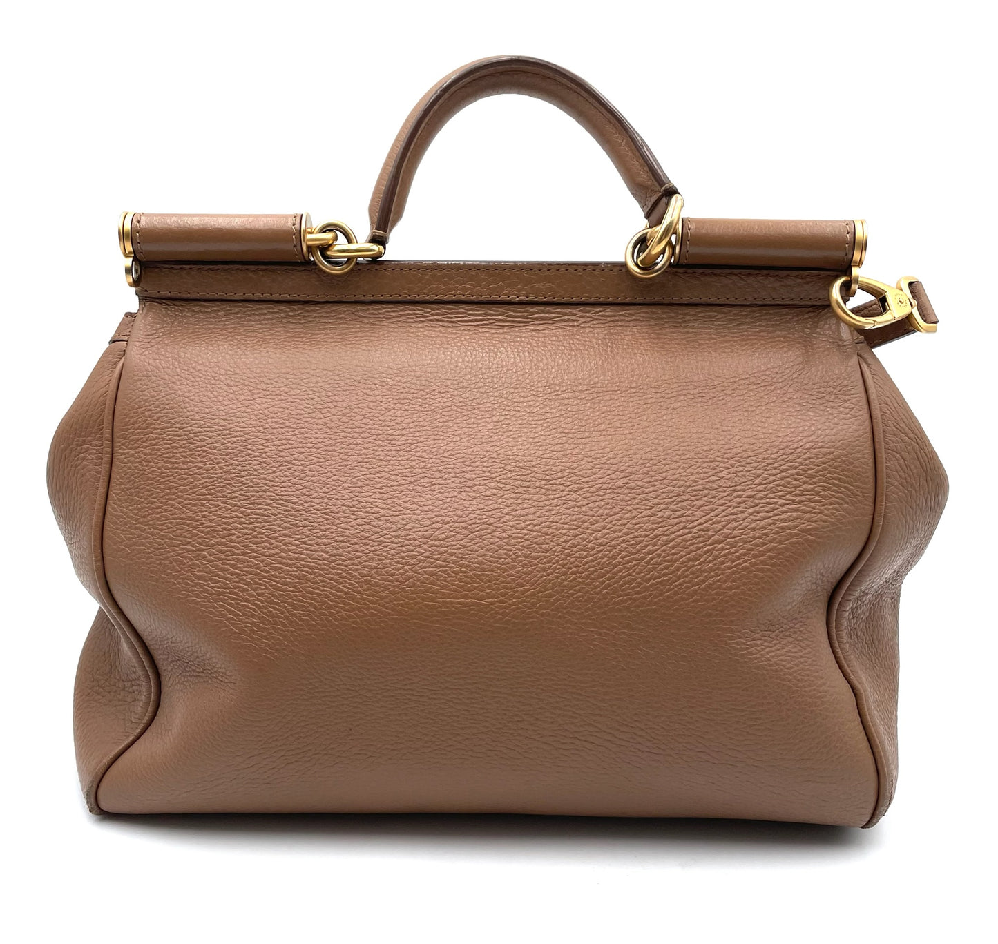 Dolce & Gabanna Caramel Large Miss Sicily Top Handle Bag