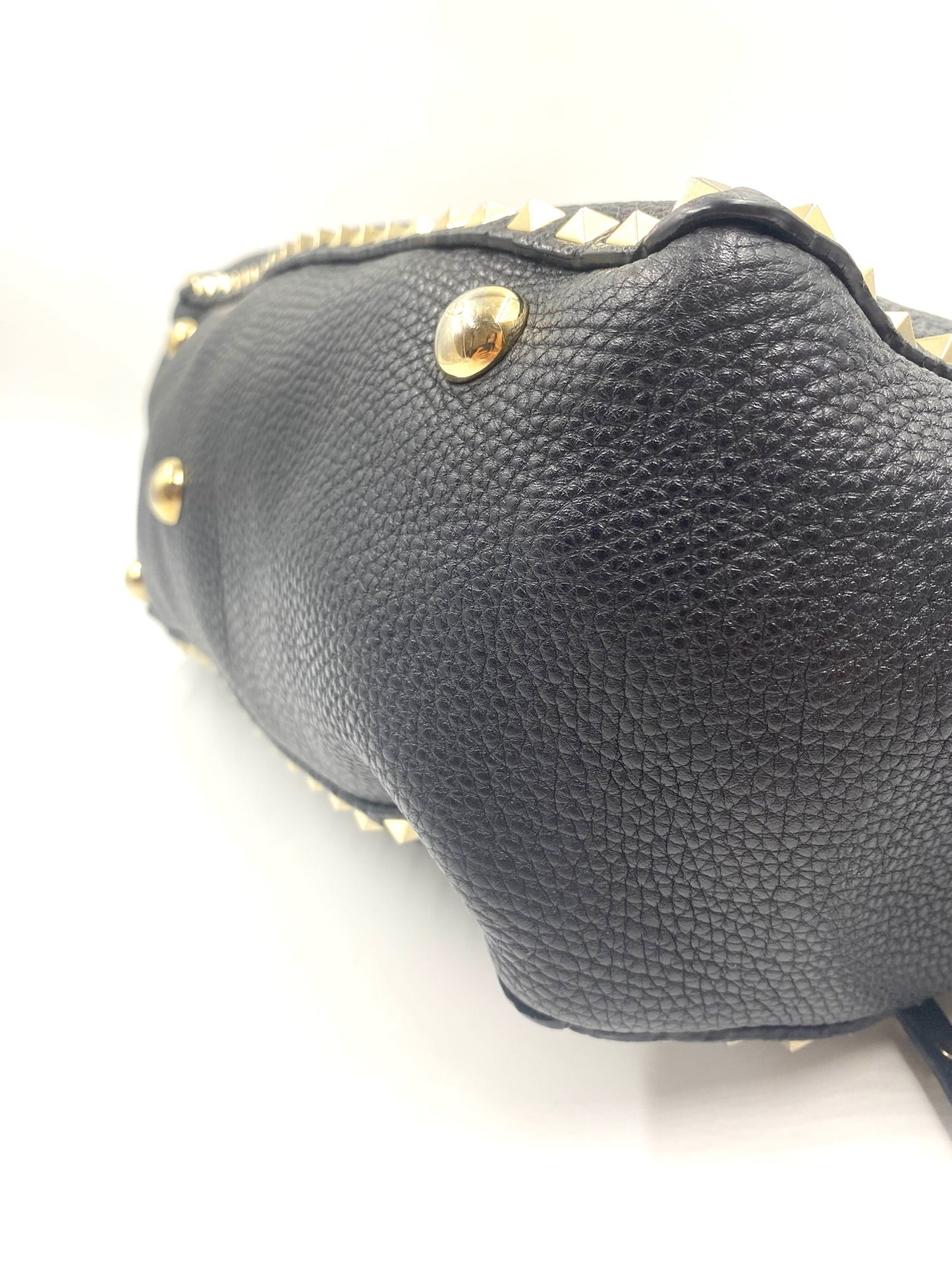 Valentino Garavani Black Rockstud Leather Tote