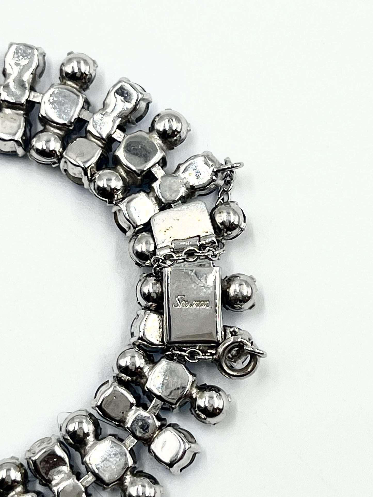 Vintage 1950s Sherman Blue  Swarovski Crystal Brooch, Earring & Bracelet Set