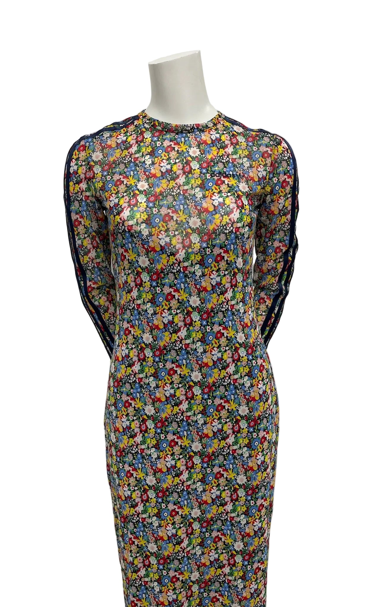 Adidas x Liberty London Long Sleeve Floral Mesh Midi Dress Fits like M