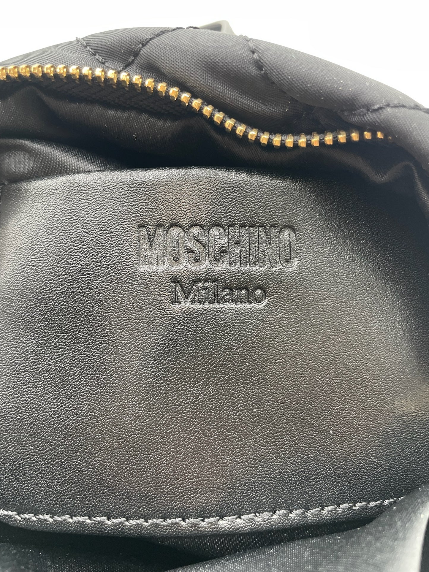 Moschino Black Mini Quilted Backpack