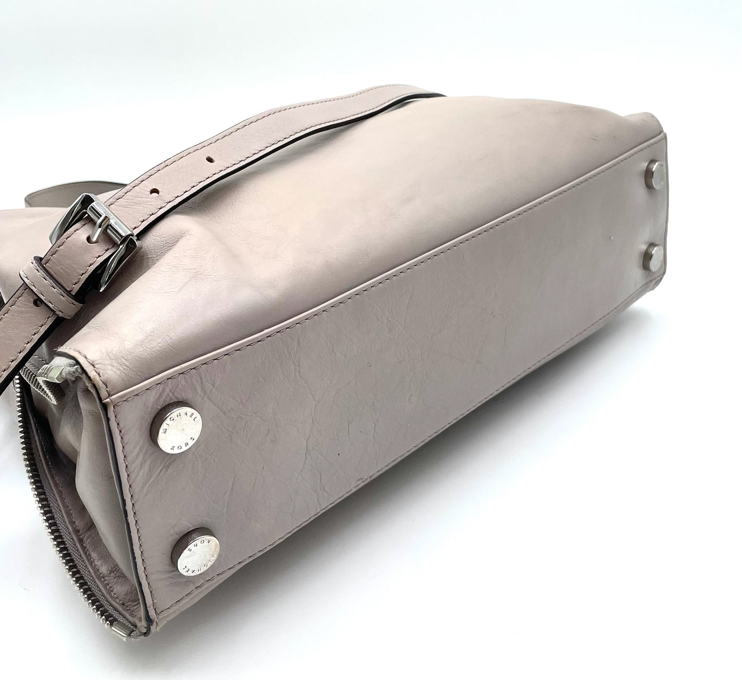 Michael Kors Devon Grey Leather Convertible Shoulder Bag