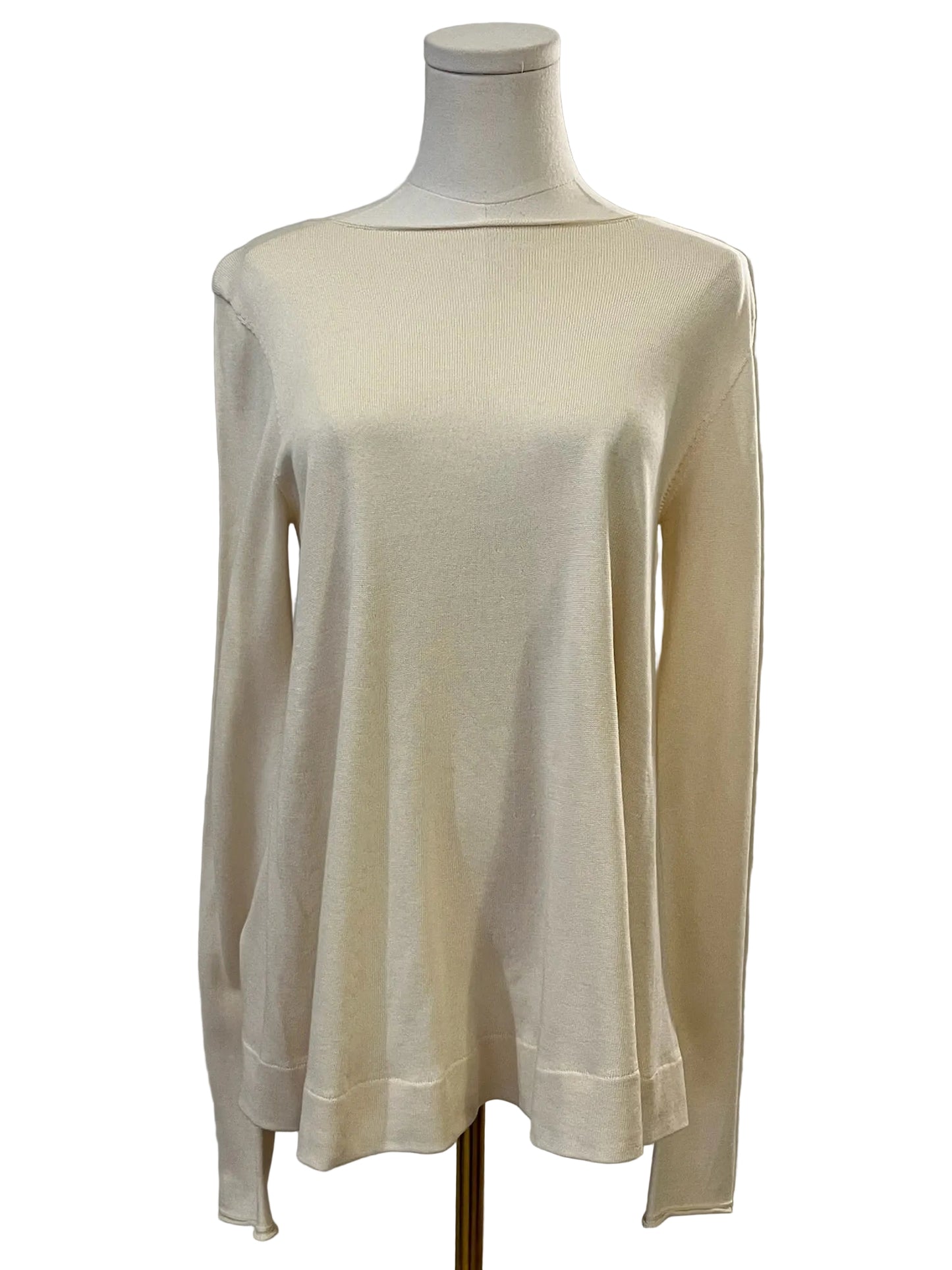 The Row Cream Long Sleeve Cashmere Blouse Size M