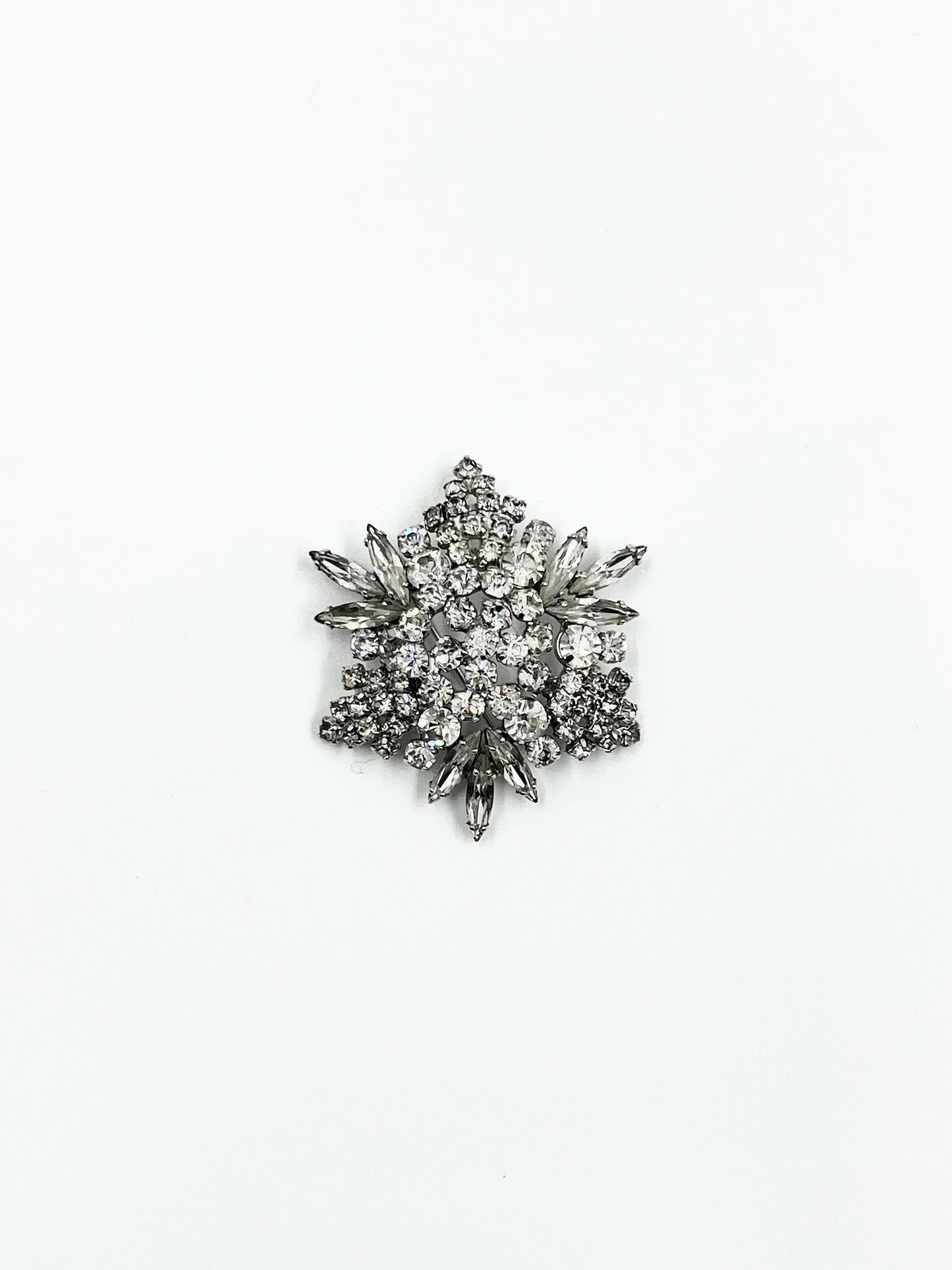 Vintage 1950s Clear Rhinestone Brooch
