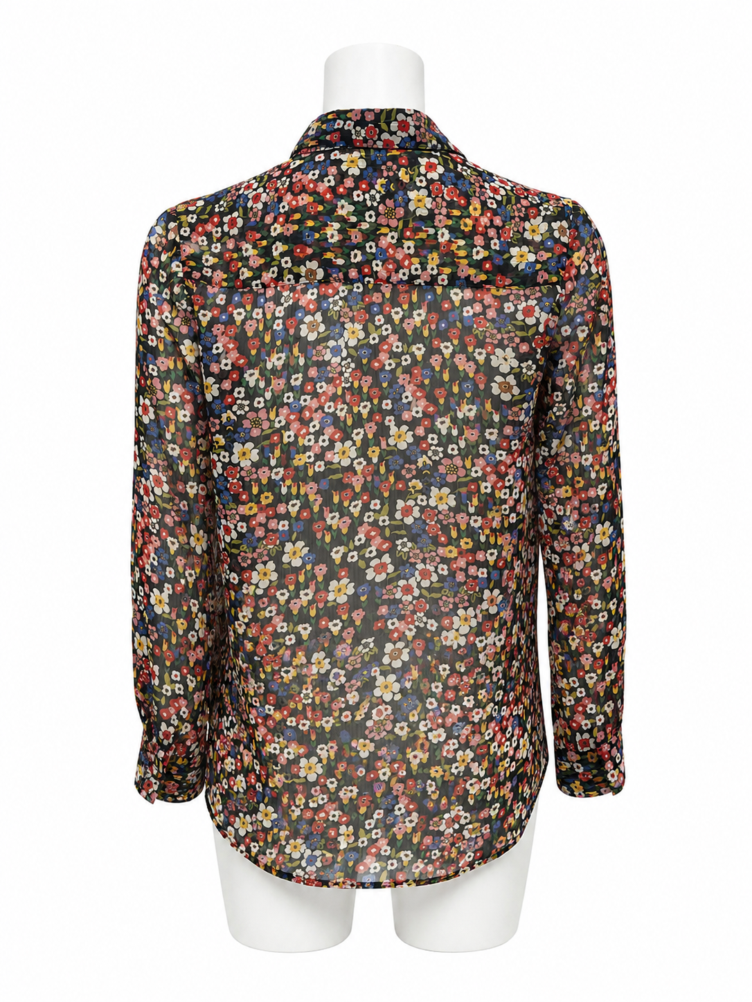 The Kooples Floral Multicolor Sheer Blouse Size XS