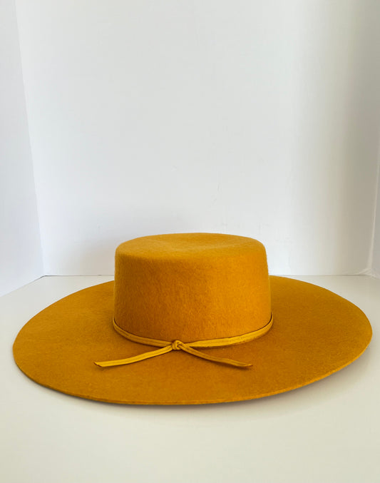 Brixton Mustard Yellow Felt Hat Size M