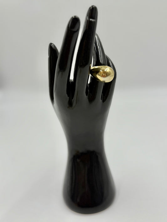 Vintage Christian Dior 1973 Gold Dome Ring Size 6.5
