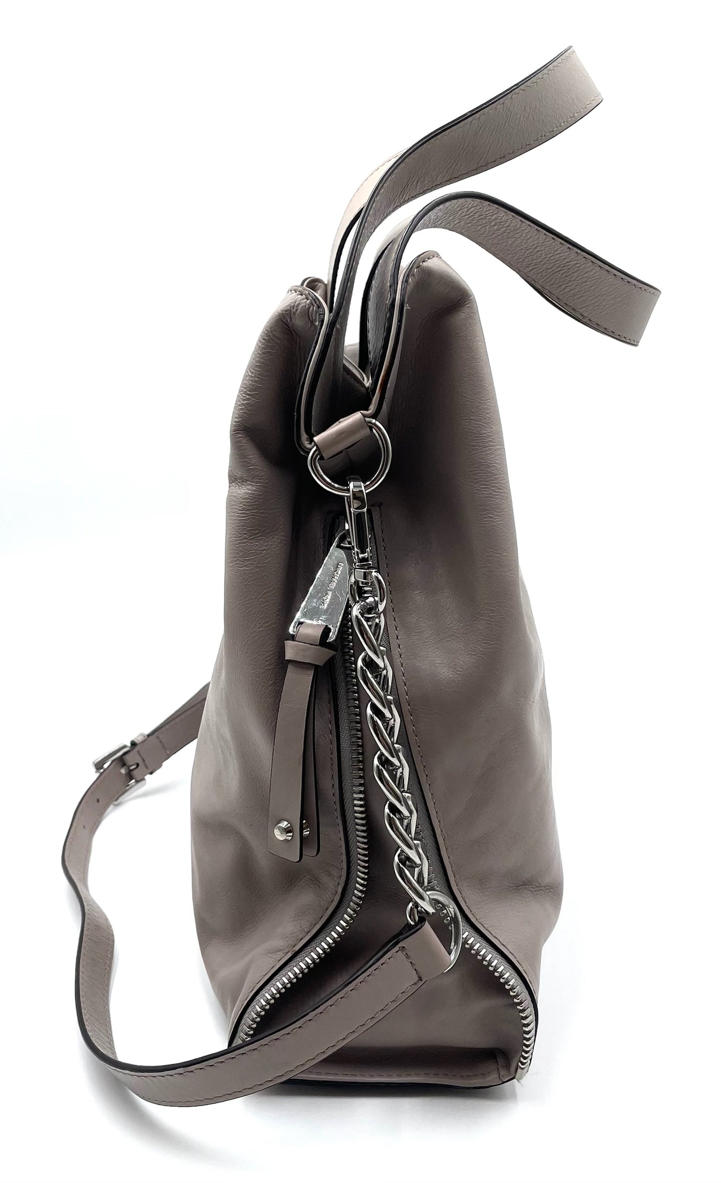 Michael Kors Devon Grey Leather Convertible Shoulder Bag