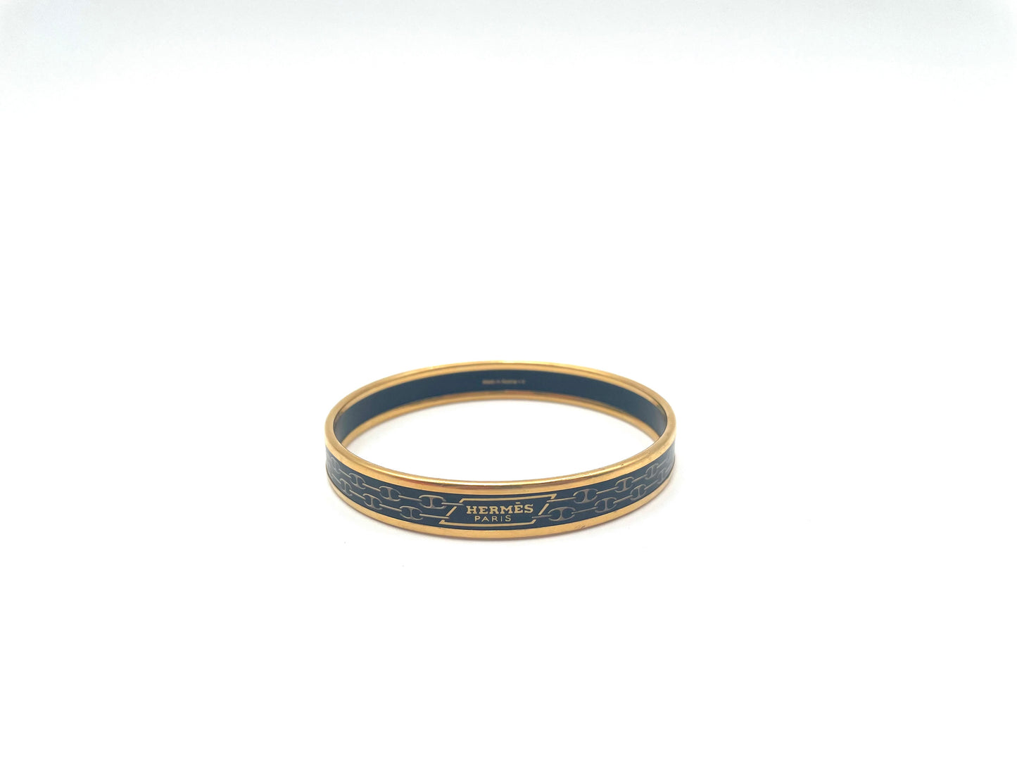 Hermes Enamel Narrow Printed Chain D Ancre Bracelet