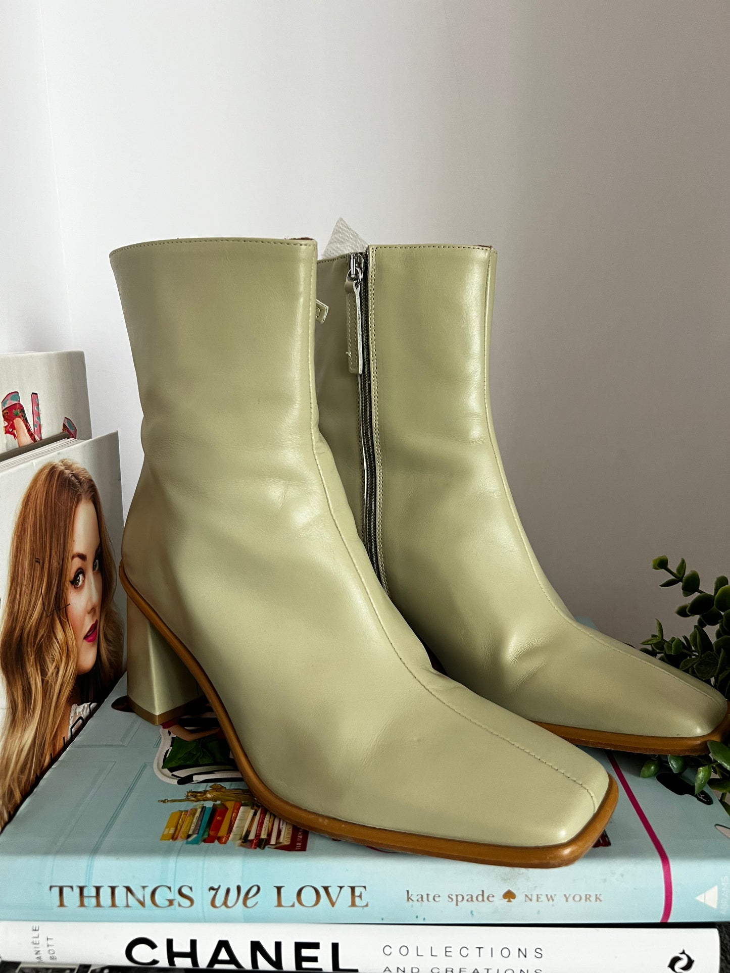 Alohas Mint Green Ankle Boots Size 10