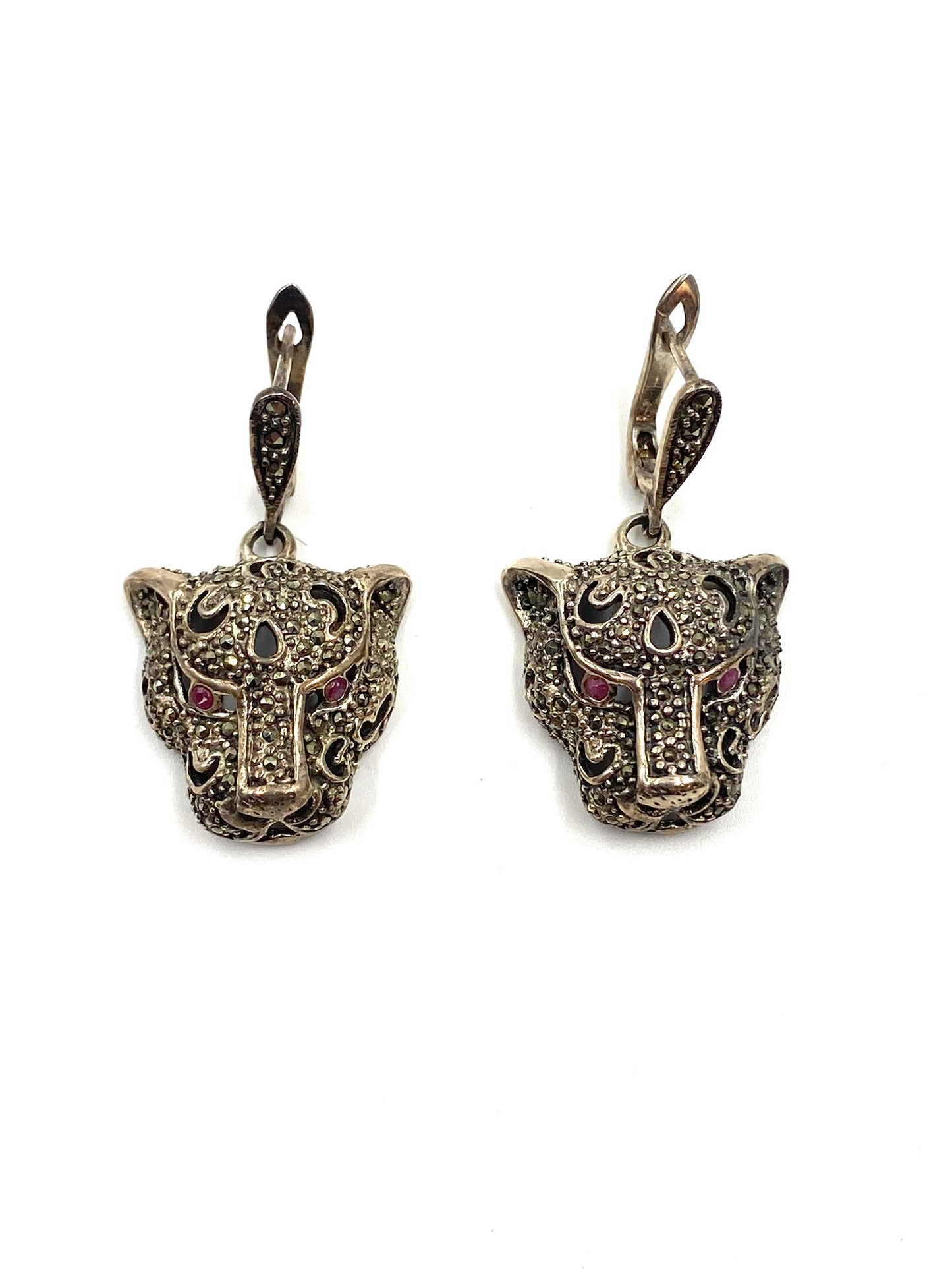 Panther Marcasite Earring & Necklace Set