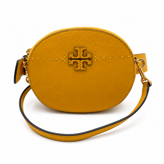 Tory Burch McGraw Mustard Yellow Covertible Belt Bag & Crossbody Bag