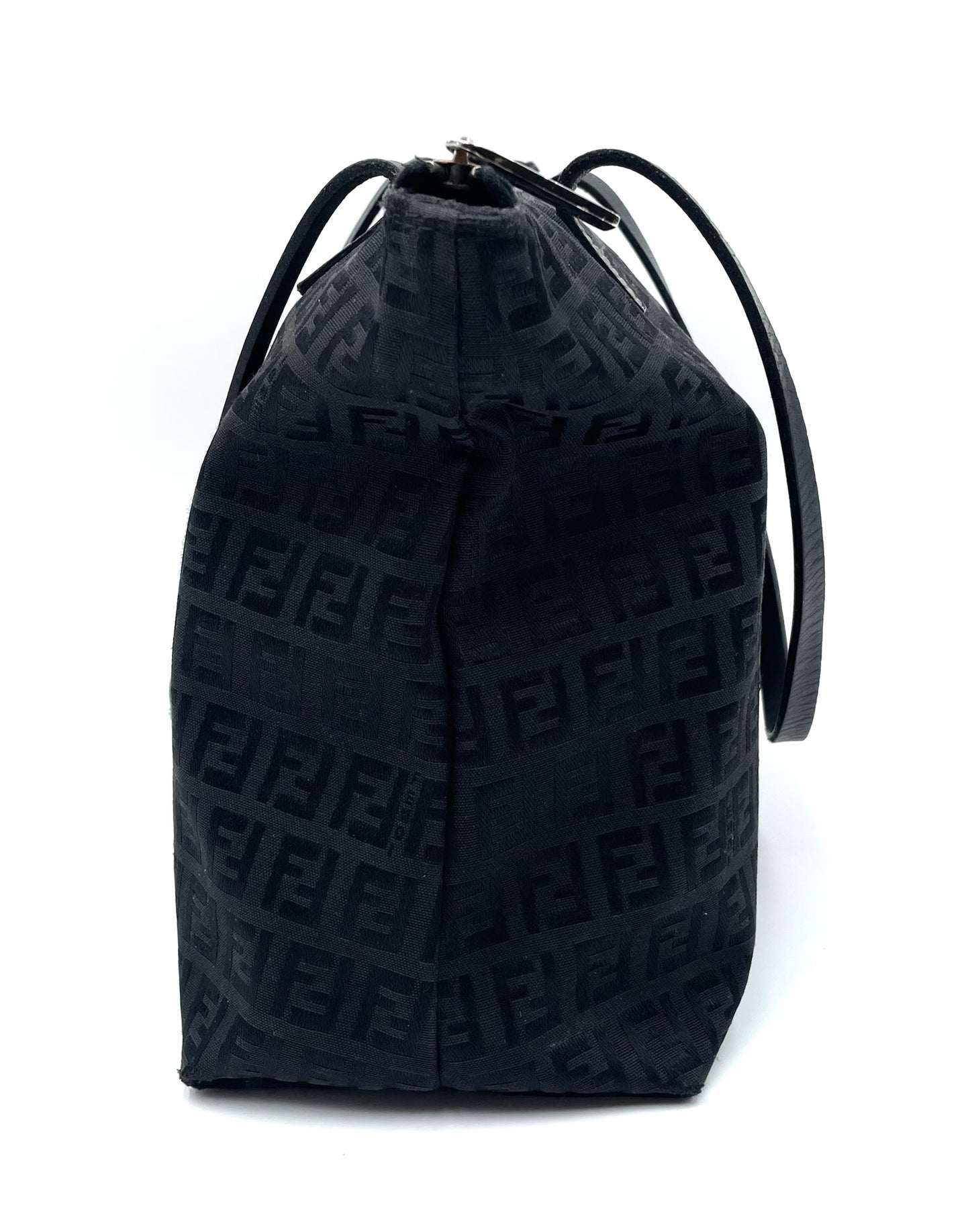 Fendi Black Zucca Monogram Shoulder Tote