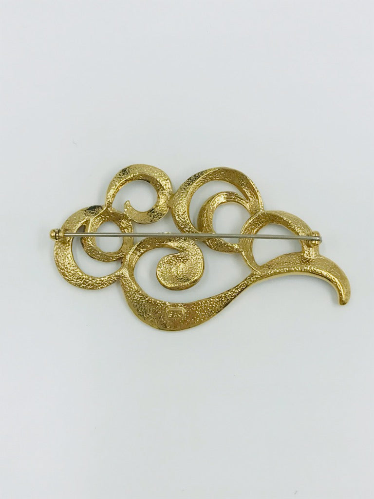 Vintage Butler Fifth Ave Collection Swirly Rhinestone Brooch