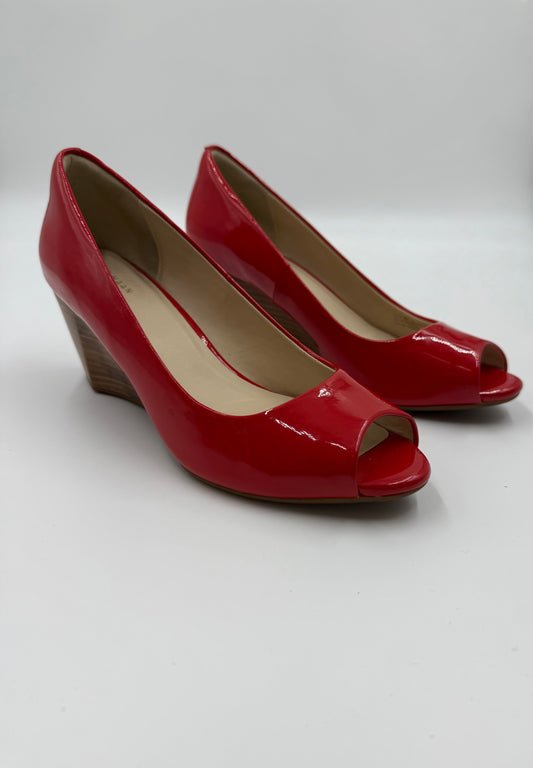 Cole Haan Red Patent Wedge Shoes Size 9.5
