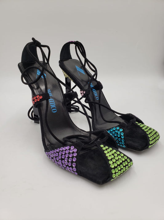Brand New The Attico Adele Multicolor Wrap Heels Size 39