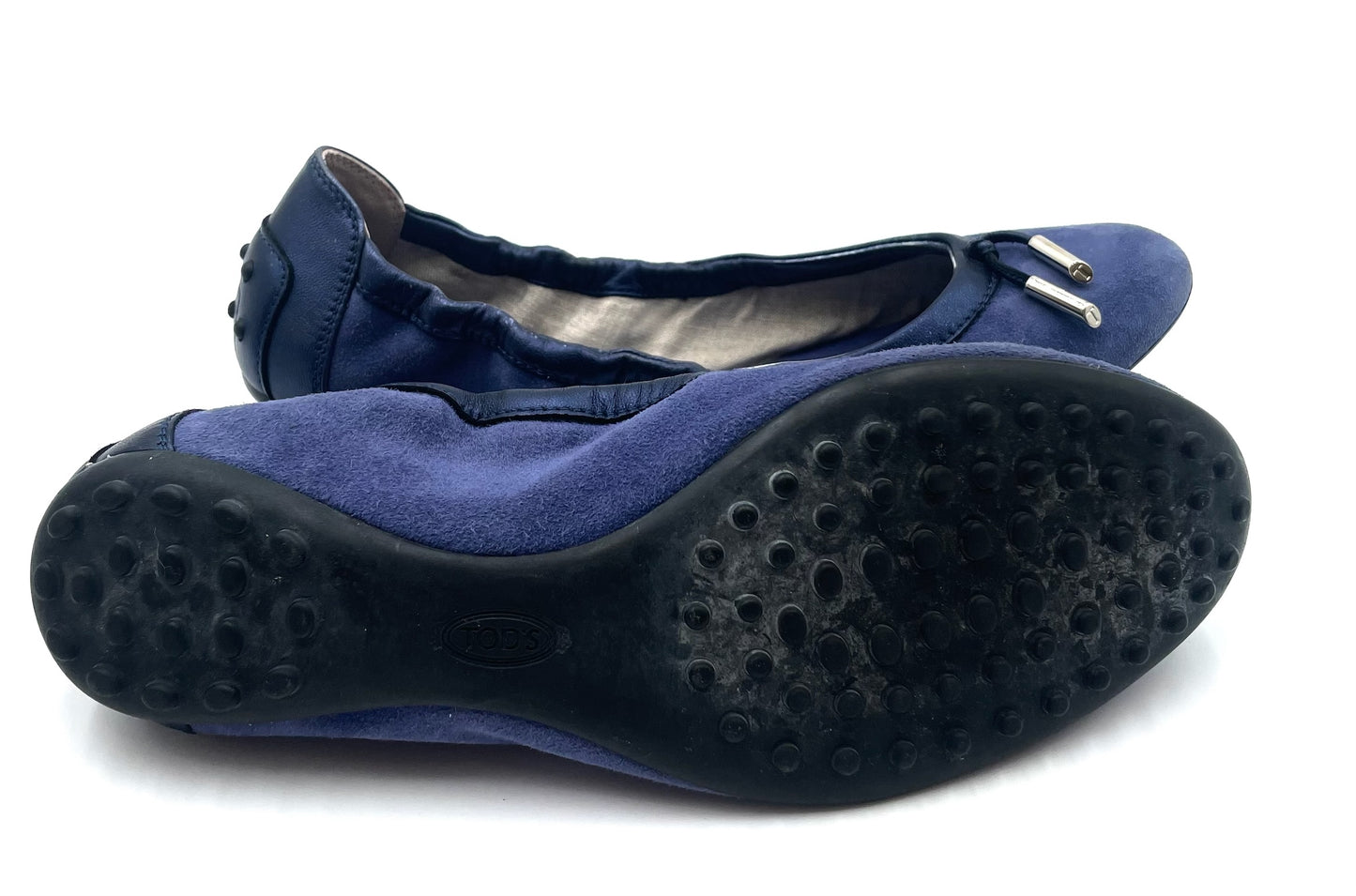 Tod’s Blue Suede Ballerina Flats Size 38