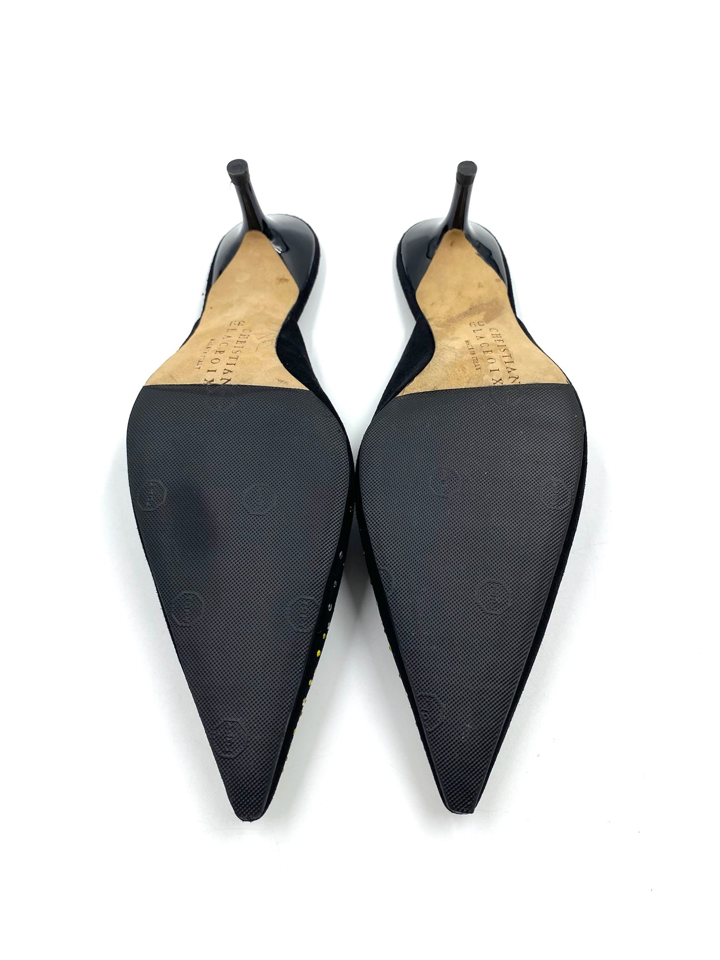 Christian Lacroix Black Rhinestone Pointed Mule Size 39