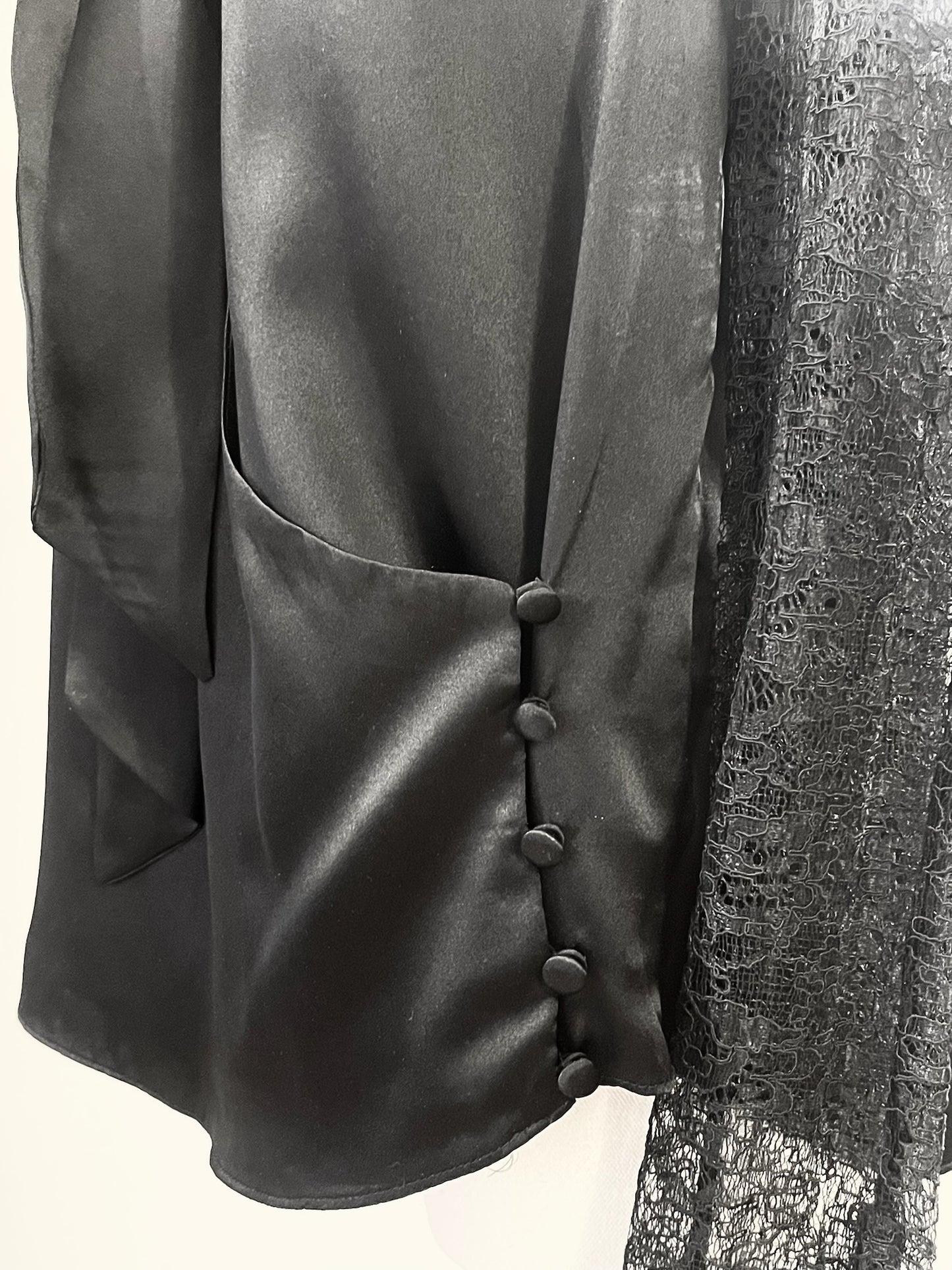 Jonathan Simkhai Black Lace & Satin Blouse 
Size S