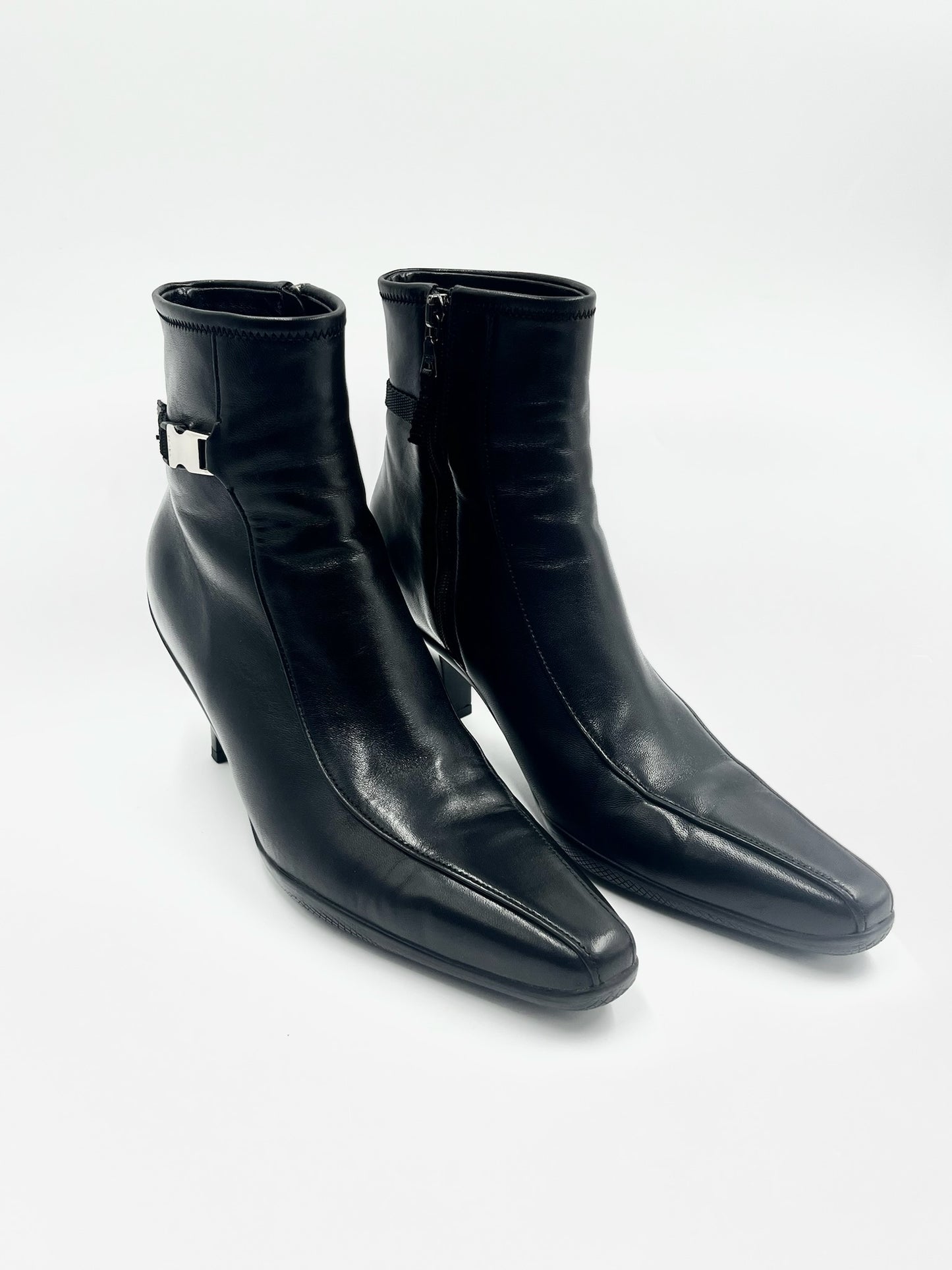 Prada Black Ankle Boots Size 39.5