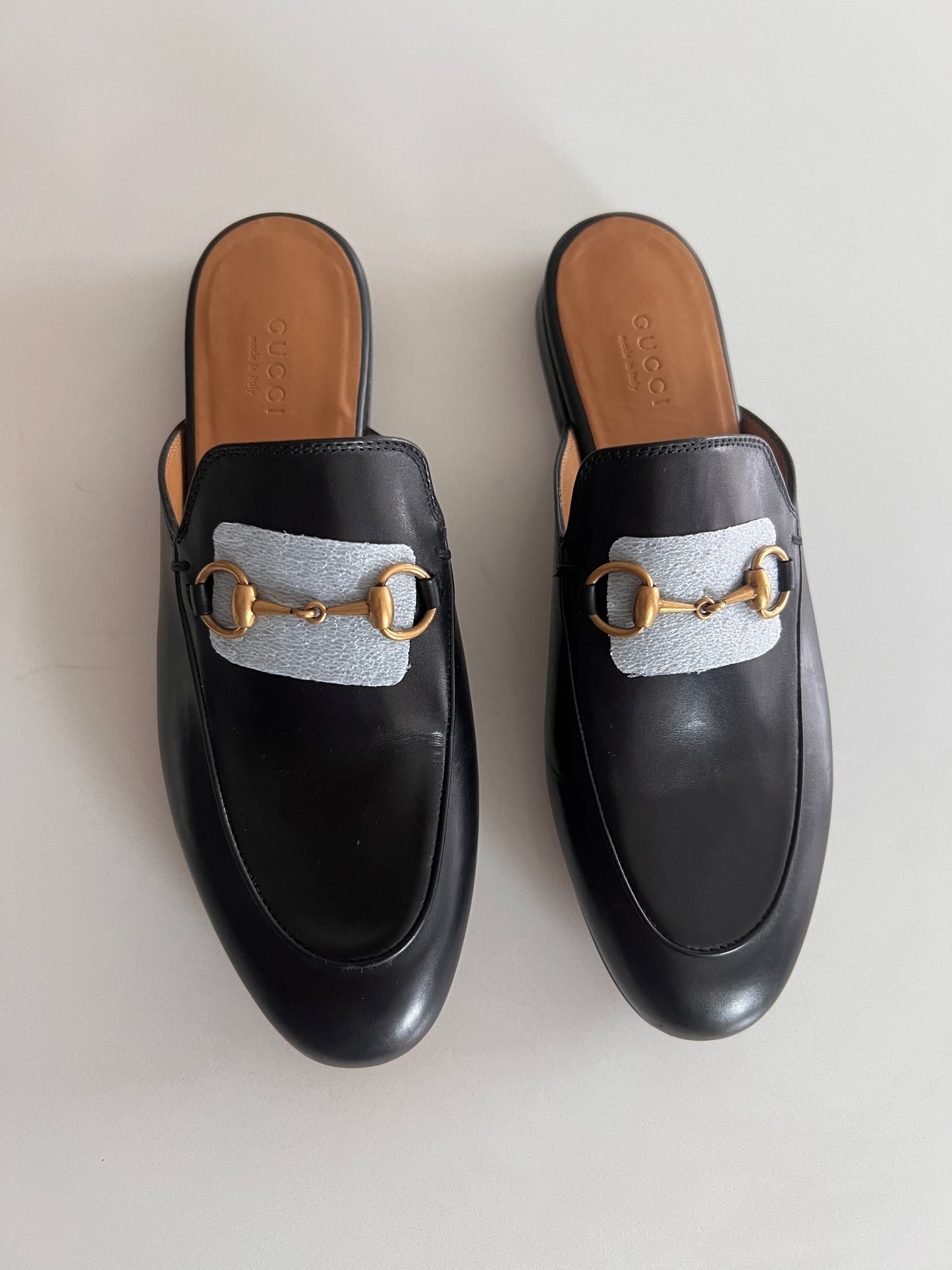Brand New Gucci Black Leather Princeton Mule Size 37.5
