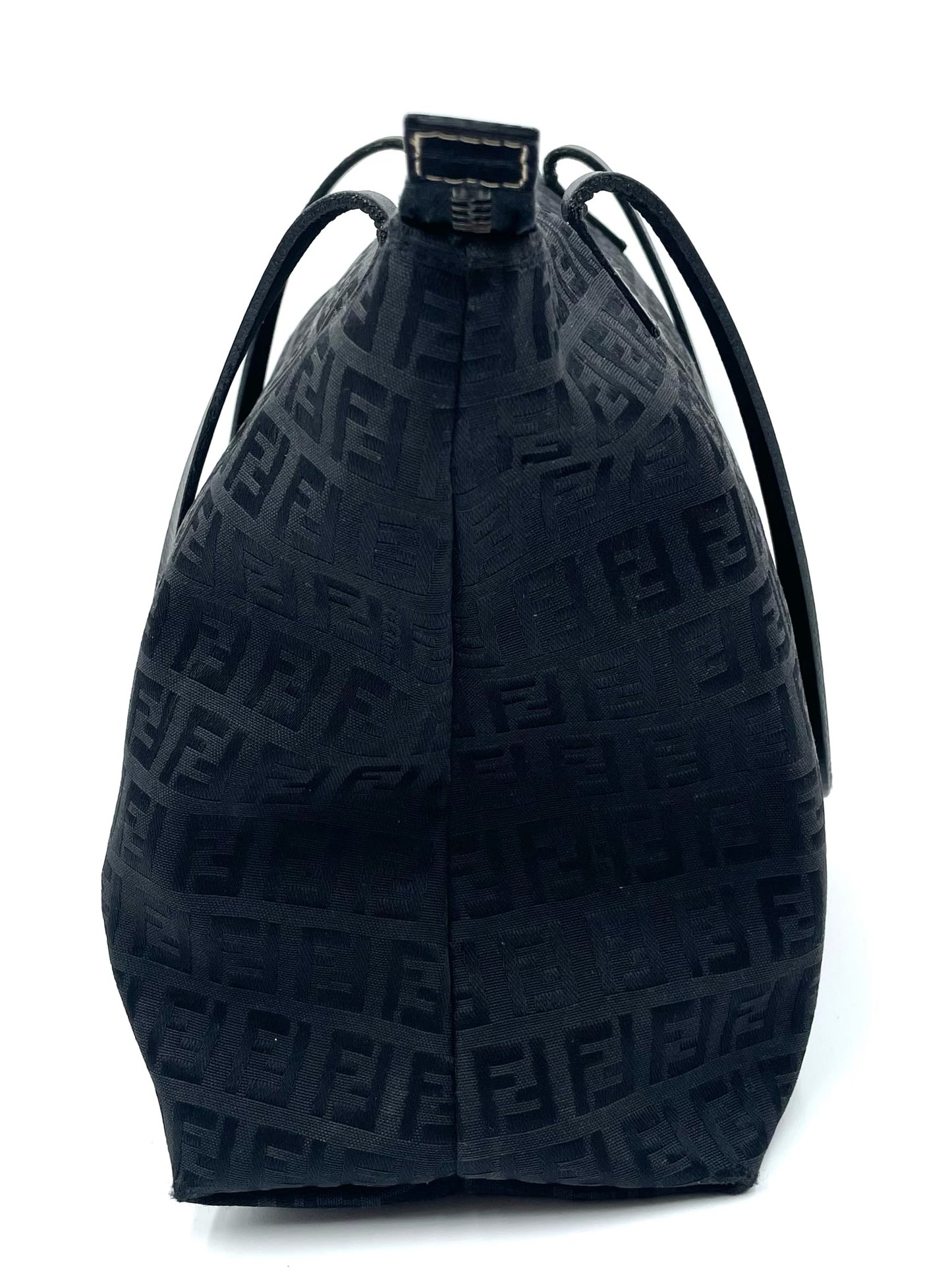 Fendi Black Zucca Monogram Shoulder Tote