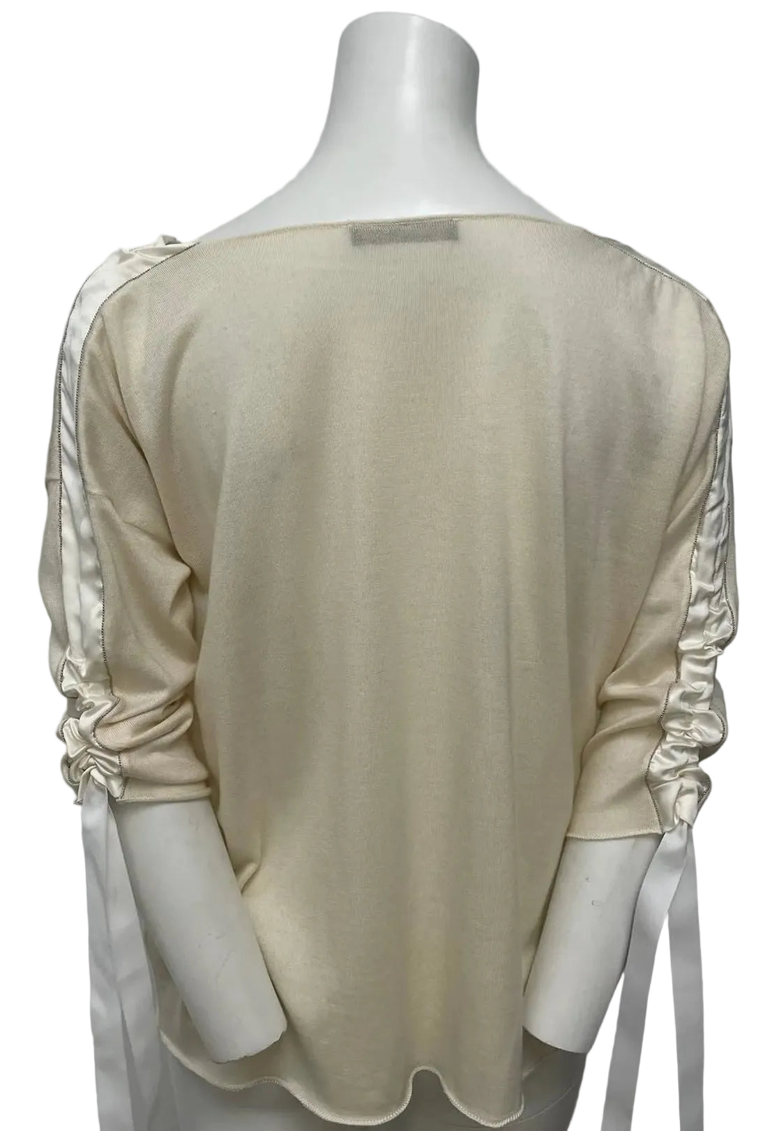 Fabiana Filippi Cream Cashmere Ruched Blouse Size XS