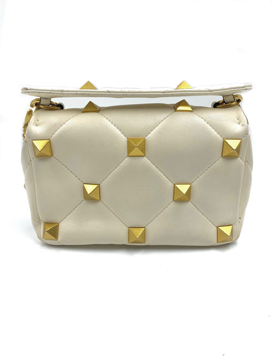 Valentino Garavani White Medium Roman Stud Bag
